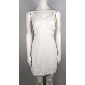 VINTAGE WOMEN'S IVORY WHITE DRESS SLIP - FIGURFIT - SIZE 34